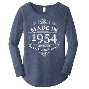 Made In Highest Quality Genuine All Original Parts 1954 70th Birthday Women's Perfect Tri Tunic Long Sleeve Shirt