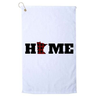 Minnesota Is Home Buffalo Plaid State Pride Gift Golf Towel