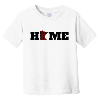 Minnesota Is Home Buffalo Plaid State Pride Gift Toddler T-Shirt
