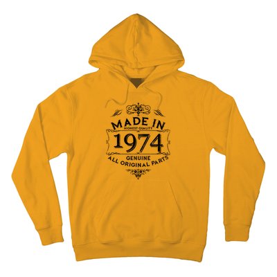 Made In Highest Quality Genuine All Original Parts 1974 50th Birthday Hoodie