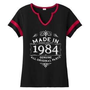 Made In Highest Quality Genuine All Original Parts 1984 40th Birthday Ladies Halftime Notch Neck Tee