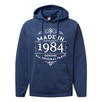 Made In Highest Quality Genuine All Original Parts 1984 40th Birthday Performance Fleece Hoodie