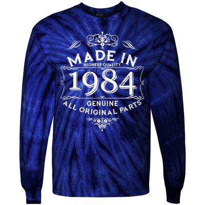 Made In Highest Quality Genuine All Original Parts 1984 40th Birthday Tie-Dye Long Sleeve Shirt