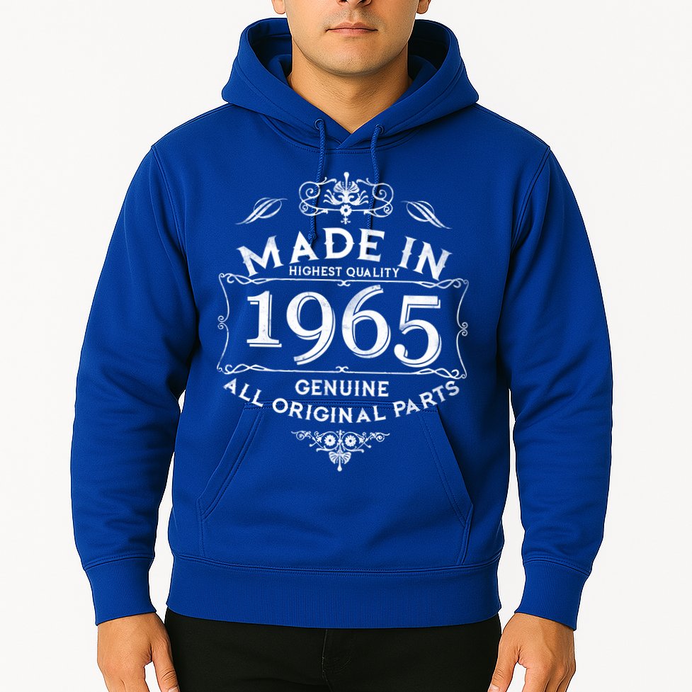 Made In Highest Quality Genuine All Original Parts 1965 60th Birthday Hoodie