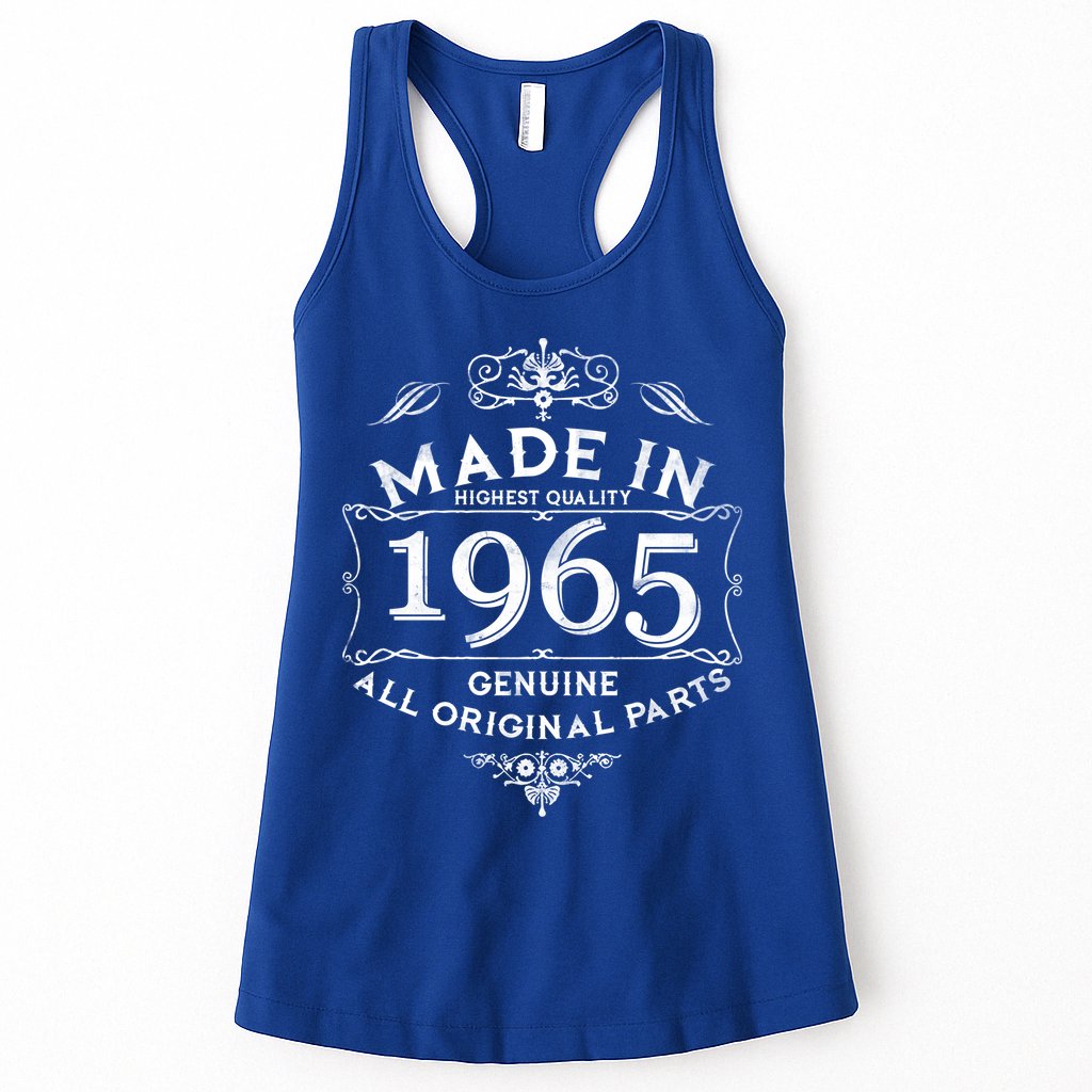 Made In Highest Quality Genuine All Original Parts 1965 60th Birthday Womens Tank Top