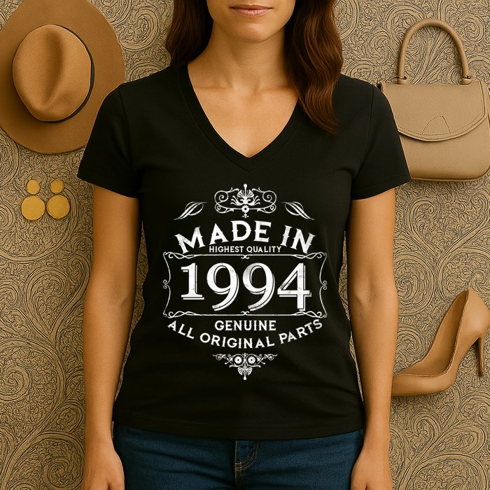 Made In Highest Quality Genuine All Original Parts 1994 30th Birthday Women's V-Neck T-Shirt