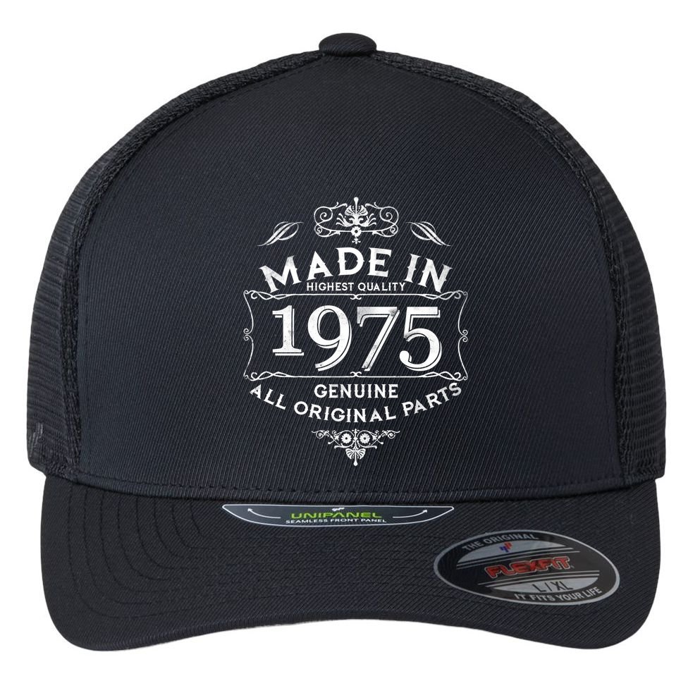 Made In Highest Quality Genuine All Original Parts 1975 50th Birthday Flexfit Unipanel Trucker Cap