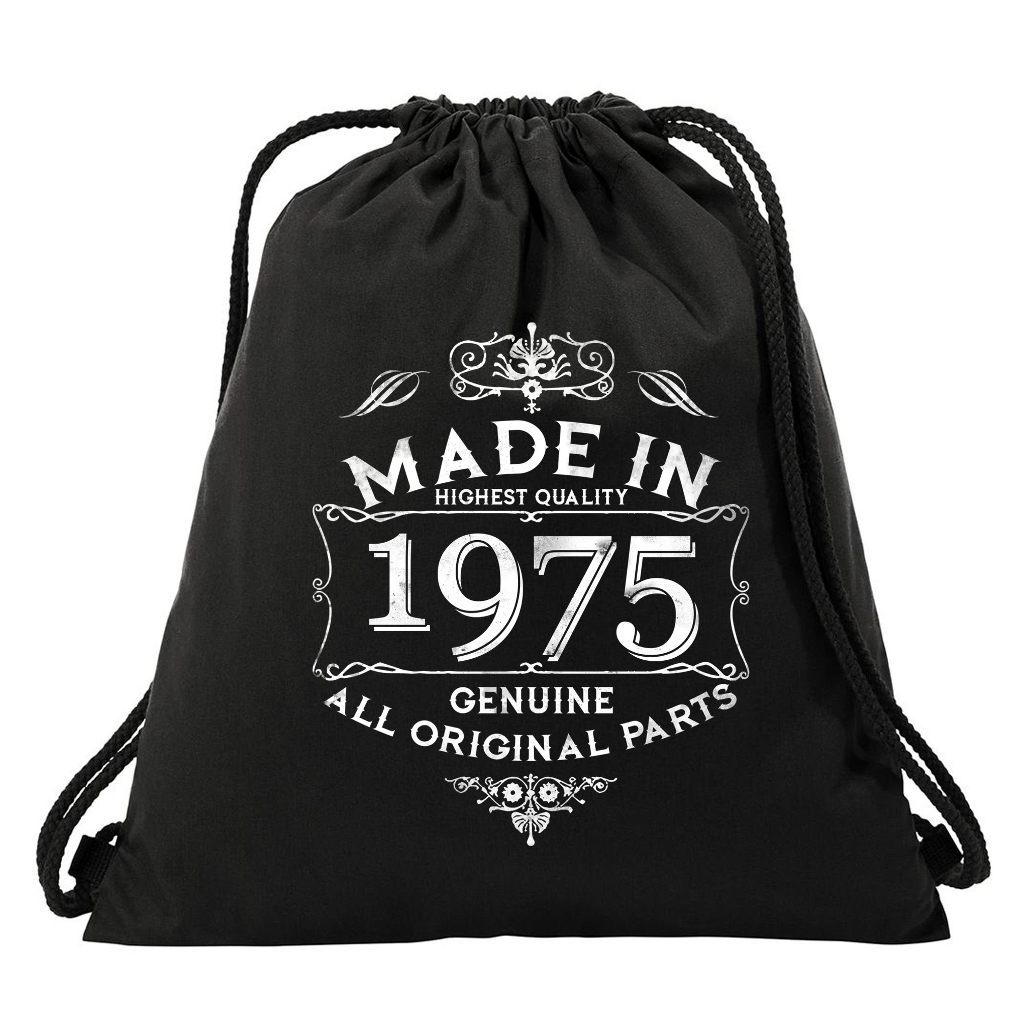 Made In Highest Quality Genuine All Original Parts 1975 50th Birthday Drawstring Bag