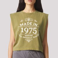 Made In Highest Quality Genuine All Original Parts 1975 50th Birthday Garment-Dyed Women's Muscle Tee