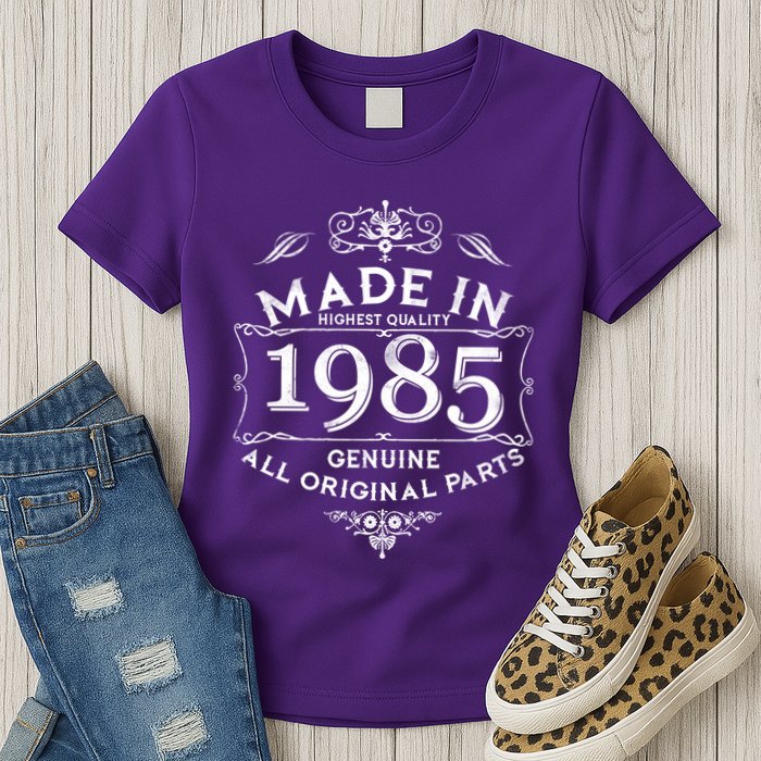 Made In Highest Quality Genuine All Original Parts 1985 40th Birthday Womens T-Shirt
