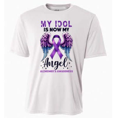 My Idol Is Now My Angel AlzheimerS Awareness Month Cooling Performance Crew T-Shirt