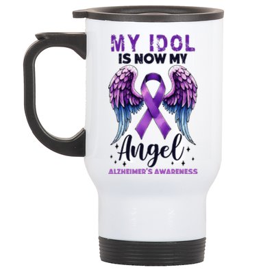 My Idol Is Now My Angel AlzheimerS Awareness Month Stainless Steel Travel Mug