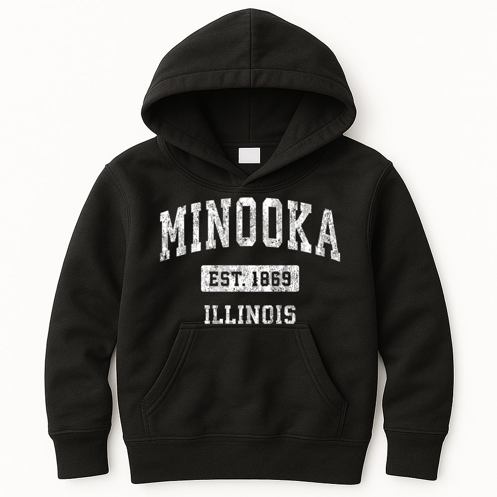 Minooka Illinois Il Vintage Sports Kids Hoodie