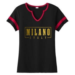 Milano Italia Italy Italian Souvenir Ladies Halftime Notch Neck Tee