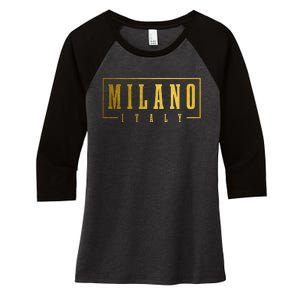 Milano Italia Italy Italian Souvenir Women's Tri-Blend 3/4-Sleeve Raglan Shirt