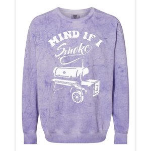 Mind If I Smoke Funny BBQ Smoker & Grilling Colorblast Crewneck Sweatshirt