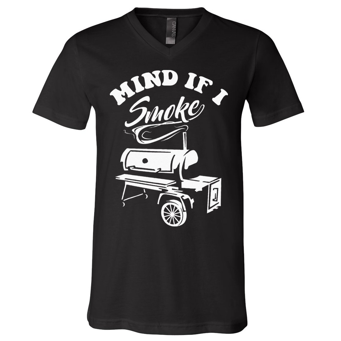 Mind If I Smoke Funny BBQ Smoker & Grilling V-Neck T-Shirt