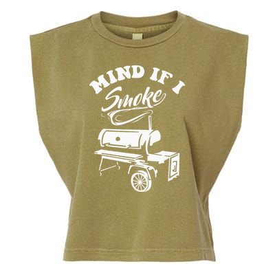 Mind If I Smoke Funny BBQ Smoker & Grilling Garment-Dyed Women's Muscle Tee