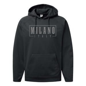 Milano Italia Italy Italian Souvenir Performance Fleece Hoodie