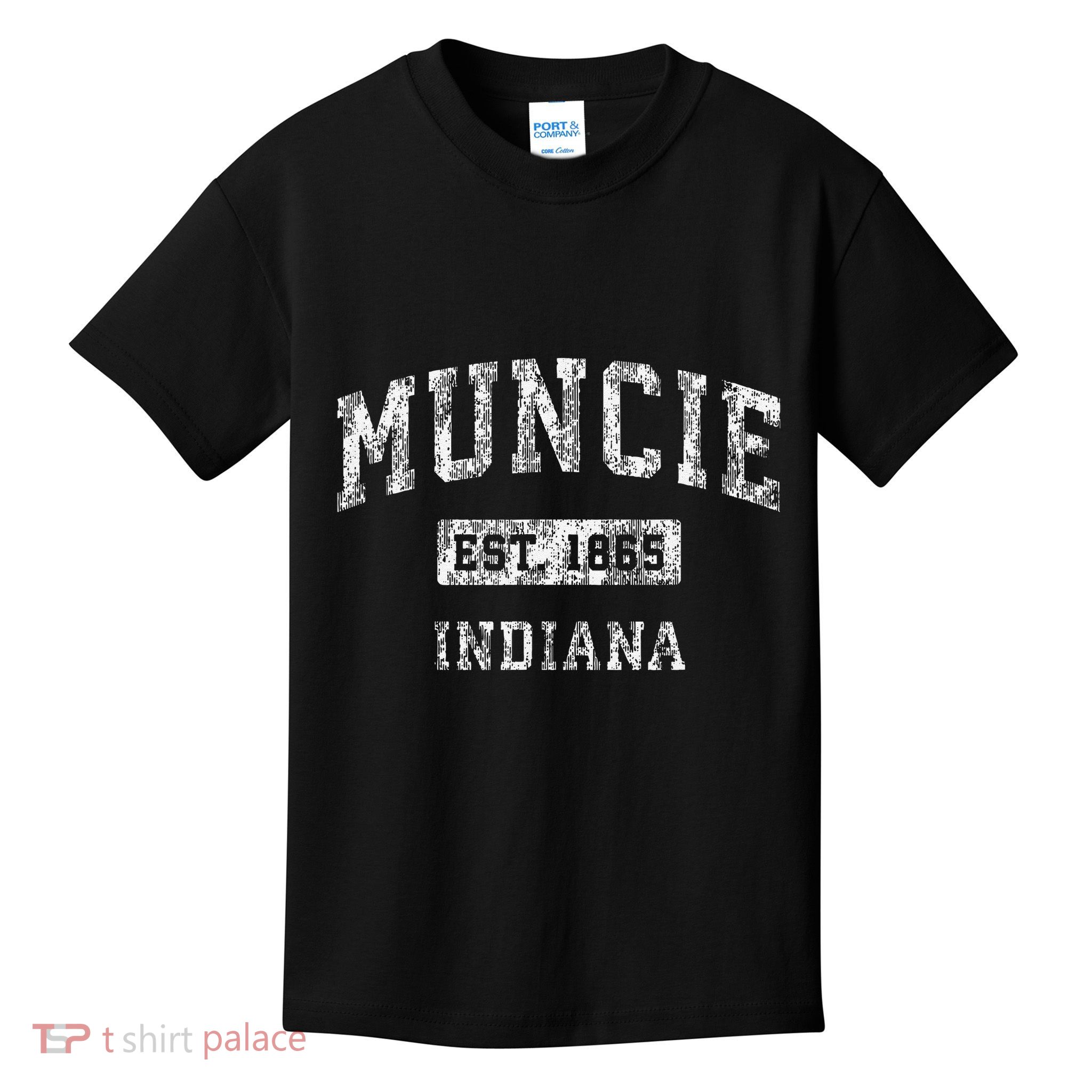 Muncie Indiana In Vintage Established Kids T-Shirt