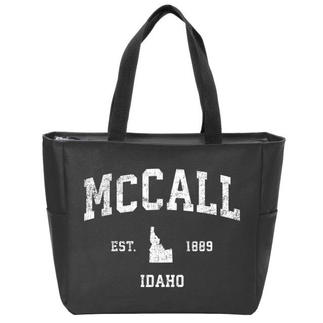 Mccall Idaho Id Vintage Established Sports Design Zip Tote Bag