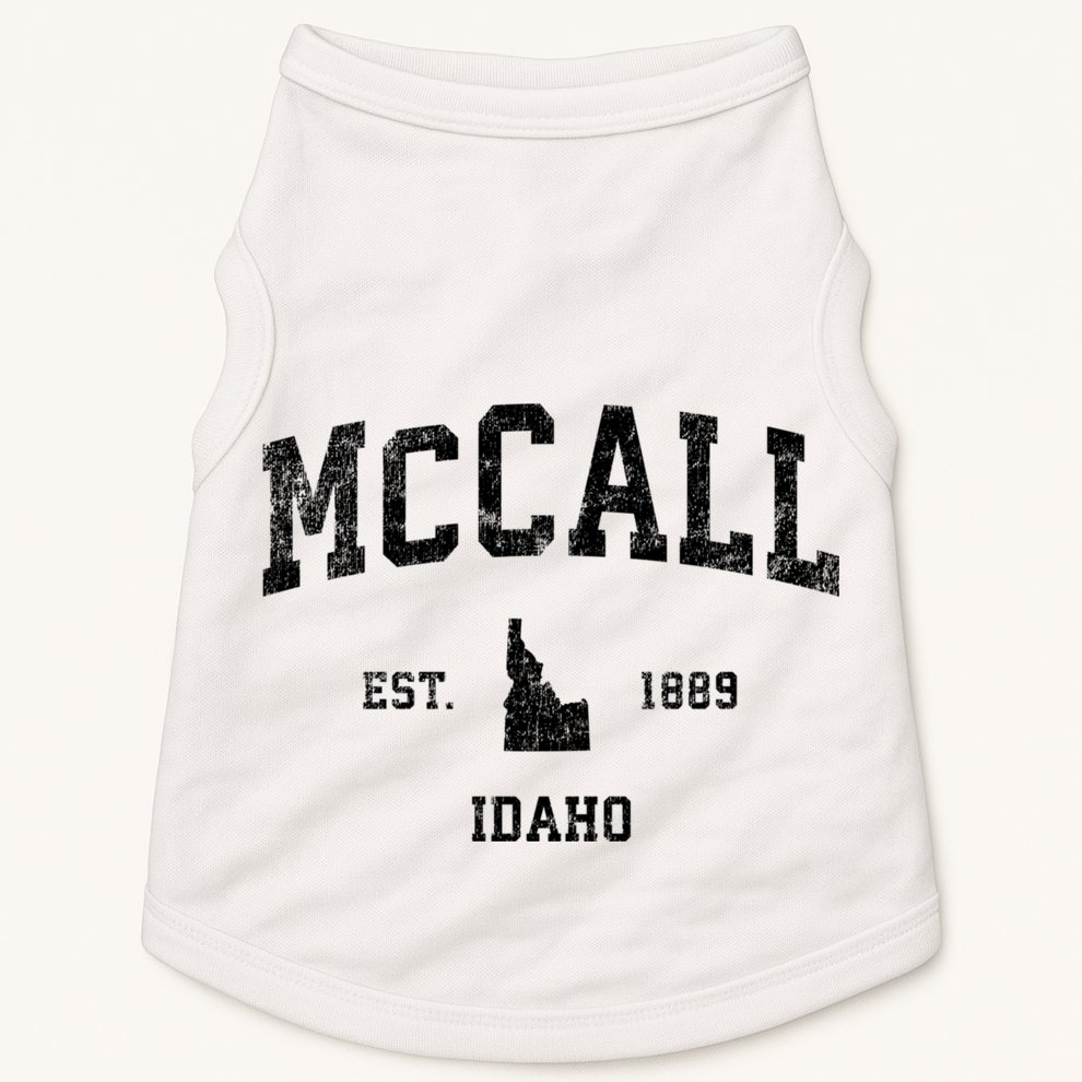 Mccall Idaho Id Vintage Established Sports Design Doggie Tank