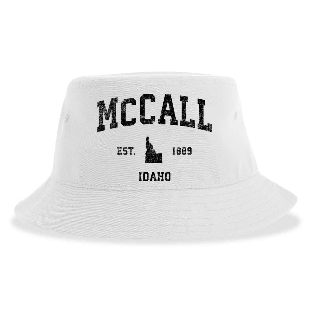 Mccall Idaho Id Vintage Established Sports Design Sustainable Bucket Hat