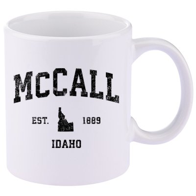 Mccall Idaho Id Vintage Established Sports Design 11oz C Handle Ceramic Mug