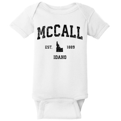 Mccall Idaho Id Vintage Established Sports Design Baby Bodysuit