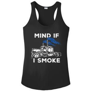 Mind If I Smoke Diesel Semi Truck Back Only Ladies PosiCharge Competitor Racerback Tank