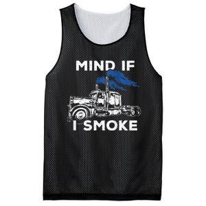 Mind If I Smoke Diesel Semi Truck Back Only Mesh Reversible Basketball Jersey Tank