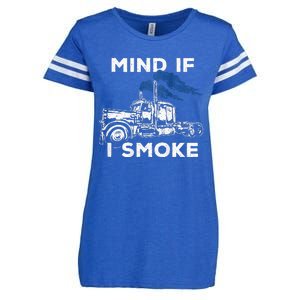 Mind If I Smoke Diesel Semi Truck Back Only Enza Ladies Jersey Football T-Shirt