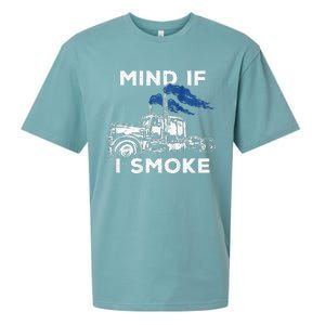 Mind If I Smoke Diesel Semi Truck Back Only Sueded Cloud Jersey T-Shirt