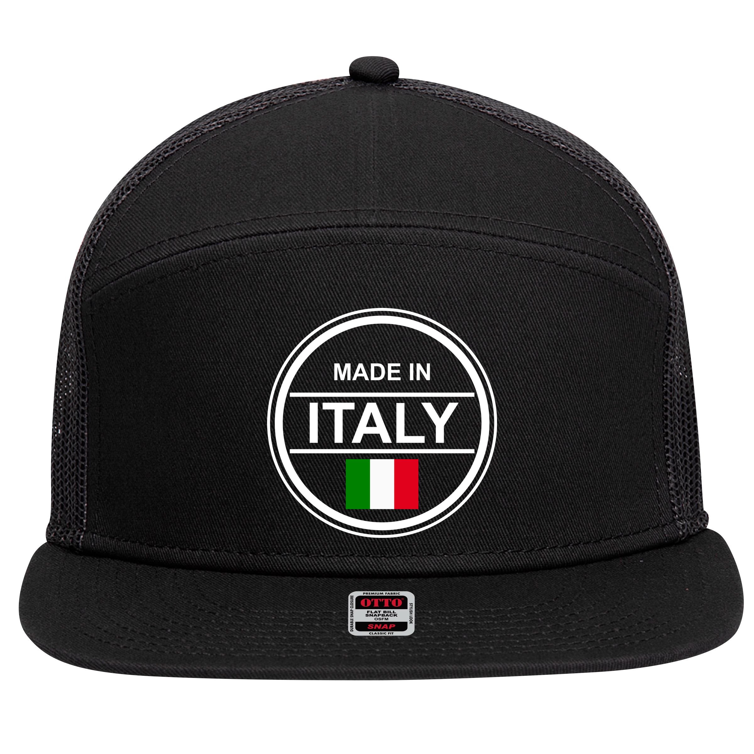 Made In Italy 7 Panel Mesh Trucker Snapback Hat