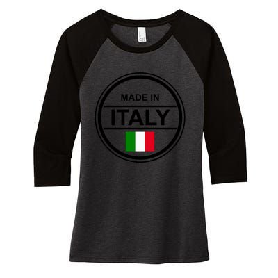 Made In Italy Women's Tri-Blend 3/4-Sleeve Raglan Shirt