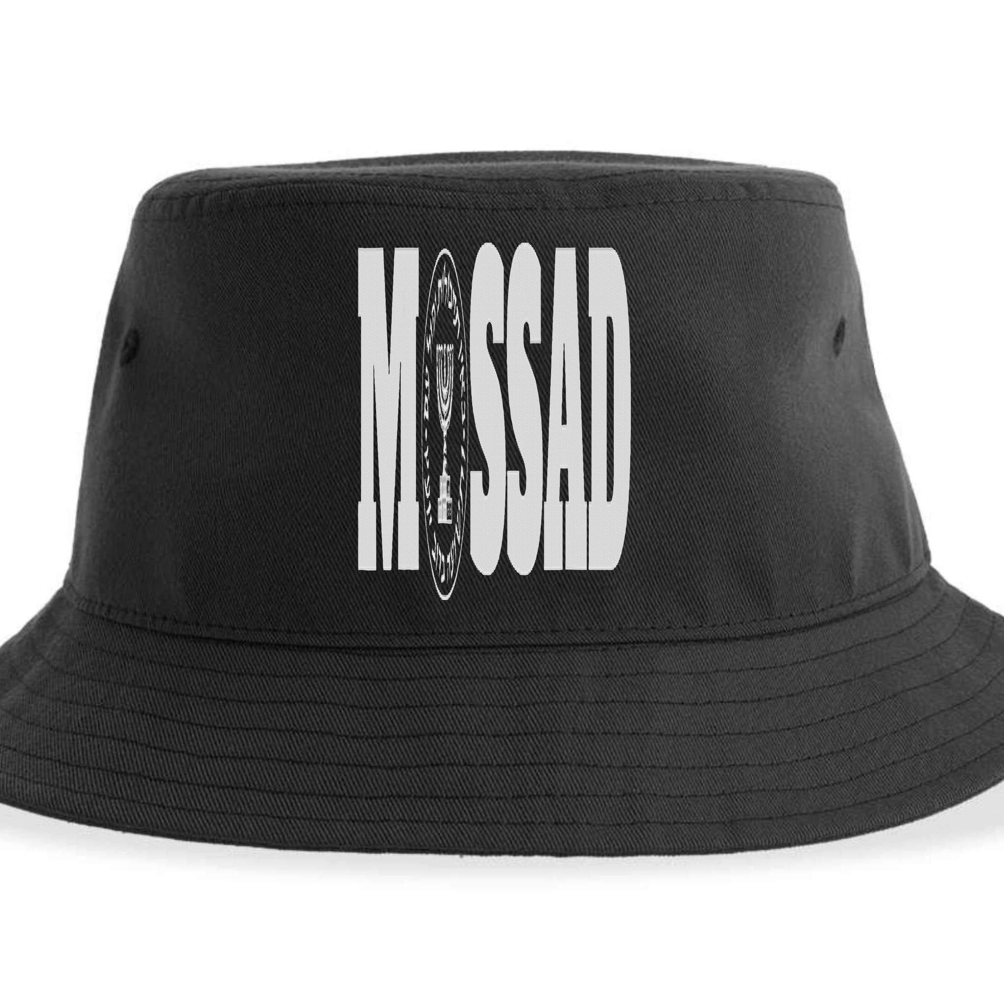 Mossad Israel Israeli Secret Service Tel Aviv Menorah IDF Sustainable Bucket Hat