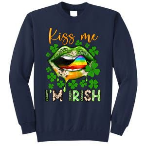 Me I'm Irish St Patrick's Day Western Lips Irish Family Tall Sweatshirt