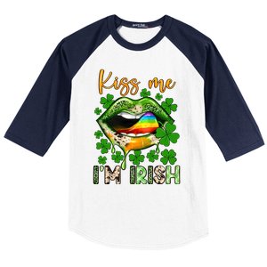 Me I'm Irish St Patrick's Day Western Lips Irish Family Baseball Sleeve Shirt