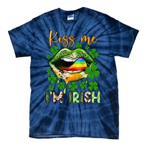 Me I'm Irish St Patrick's Day Western Lips Irish Family Tie-Dye T-Shirt