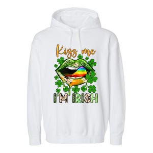 Me I'm Irish St Patrick's Day Western Lips Irish Family Garment-Dyed Fleece Hoodie