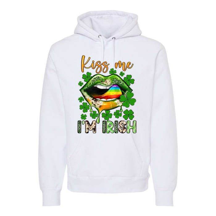 Me I'm Irish St Patrick's Day Western Lips Irish Family Premium Hoodie