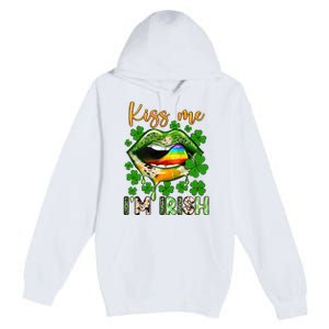 Me I'm Irish St Patrick's Day Western Lips Irish Family Premium Pullover Hoodie