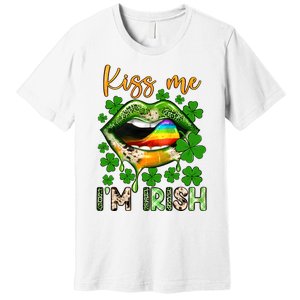 Me I'm Irish St Patrick's Day Western Lips Irish Family Premium T-Shirt