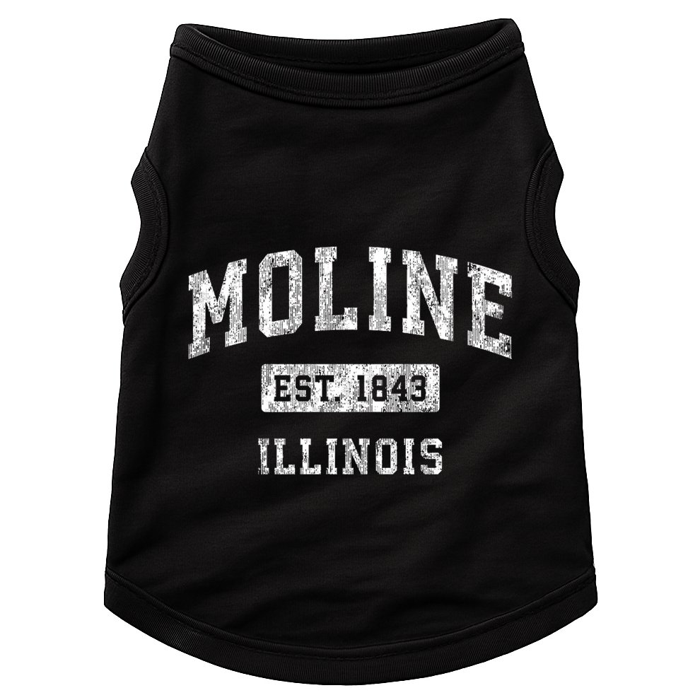 Moline Illinois Il Vintage Established Sports Doggie Tank