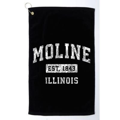 Moline Illinois Il Vintage Established Sports Golf Towel