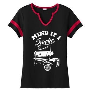 Mind If I Smoke Funny BBQ Smoker & Grilling Ladies Halftime Notch Neck Tee