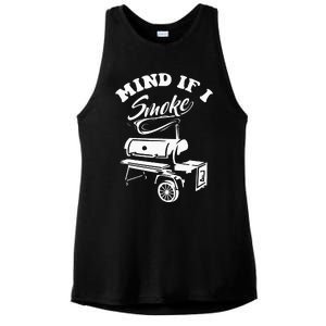 Mind If I Smoke Funny BBQ Smoker & Grilling Ladies PosiCharge Tri-Blend Wicking Tank