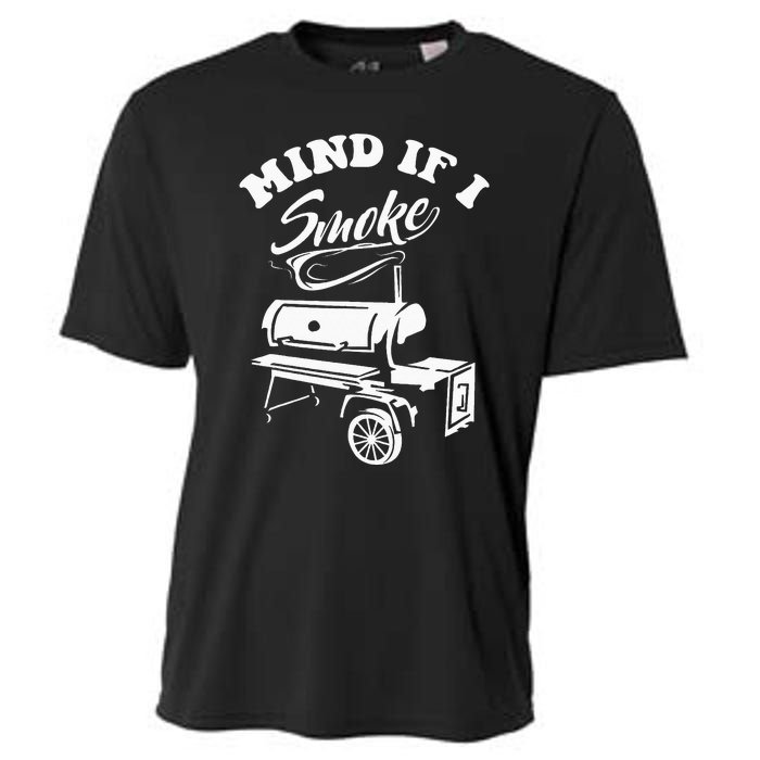 Mind If I Smoke Funny BBQ Smoker & Grilling Cooling Performance Crew T-Shirt