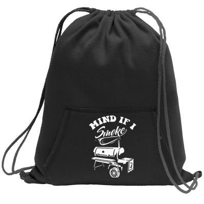 Mind If I Smoke Funny BBQ Smoker & Grilling Sweatshirt Cinch Pack Bag