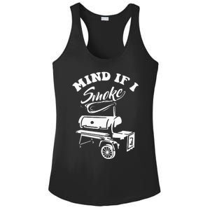 Mind If I Smoke Funny BBQ Smoker & Grilling Ladies PosiCharge Competitor Racerback Tank